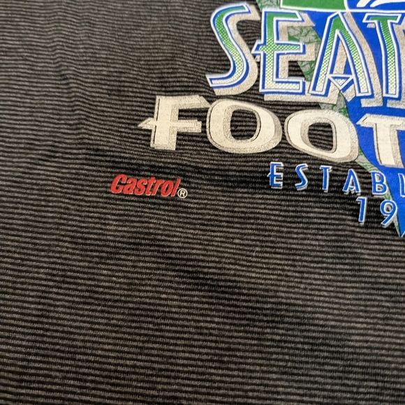 VTG '94 Seattle Seahawks Single Stitch Shirt Mens XL USA Made Striped - Picture 3 of 11
